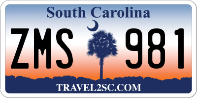 SC license plate ZMS981