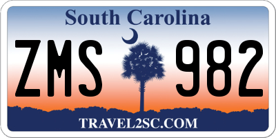 SC license plate ZMS982