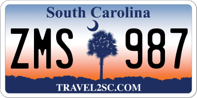 SC license plate ZMS987