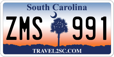 SC license plate ZMS991