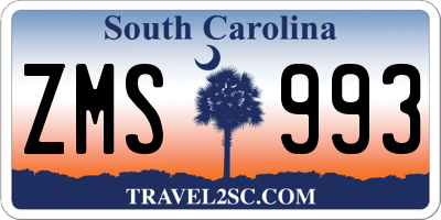 SC license plate ZMS993
