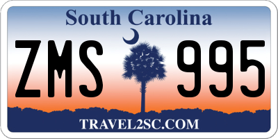 SC license plate ZMS995