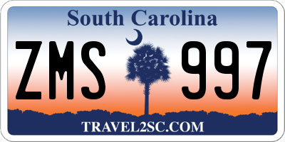 SC license plate ZMS997