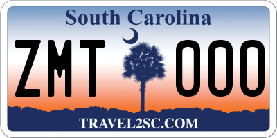SC license plate ZMT000