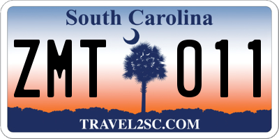 SC license plate ZMT011