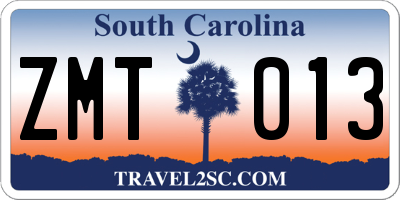 SC license plate ZMT013