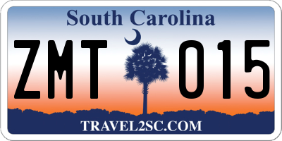 SC license plate ZMT015