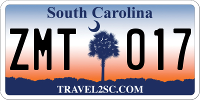 SC license plate ZMT017