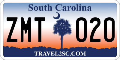 SC license plate ZMT020