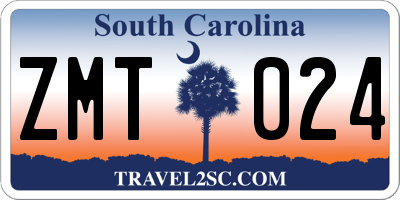 SC license plate ZMT024
