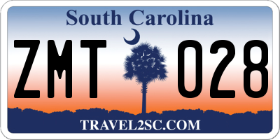 SC license plate ZMT028