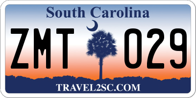 SC license plate ZMT029