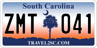 SC license plate ZMT041