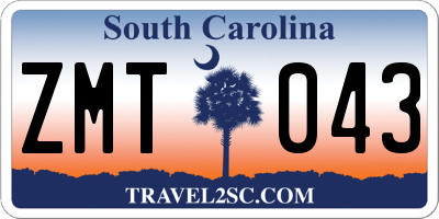 SC license plate ZMT043