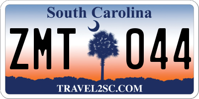 SC license plate ZMT044