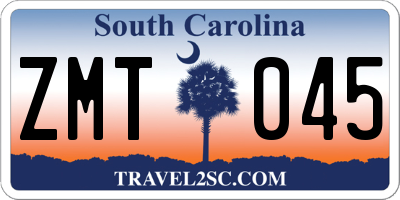 SC license plate ZMT045