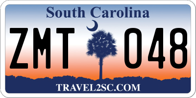 SC license plate ZMT048