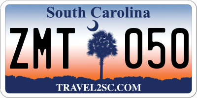 SC license plate ZMT050