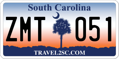 SC license plate ZMT051