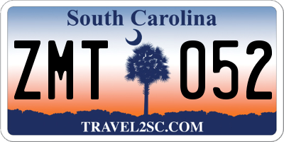 SC license plate ZMT052