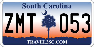 SC license plate ZMT053