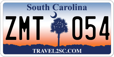 SC license plate ZMT054