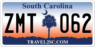 SC license plate ZMT062