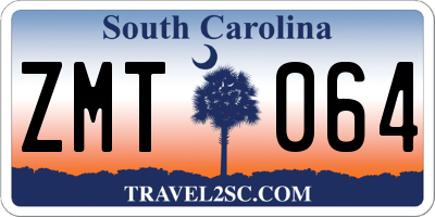 SC license plate ZMT064