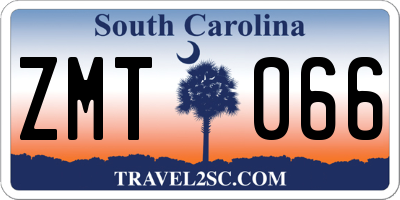 SC license plate ZMT066