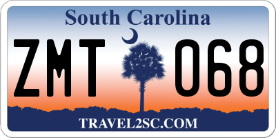 SC license plate ZMT068