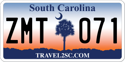SC license plate ZMT071
