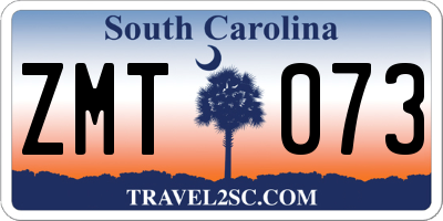 SC license plate ZMT073