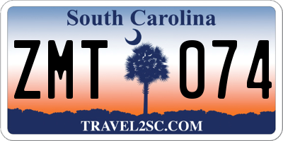 SC license plate ZMT074
