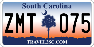SC license plate ZMT075