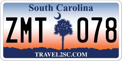SC license plate ZMT078