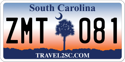 SC license plate ZMT081