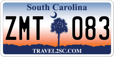 SC license plate ZMT083