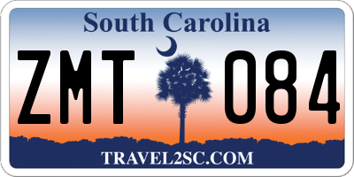 SC license plate ZMT084