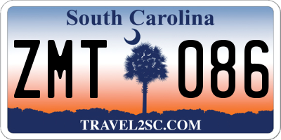 SC license plate ZMT086