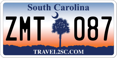 SC license plate ZMT087