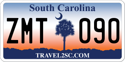 SC license plate ZMT090