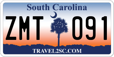 SC license plate ZMT091