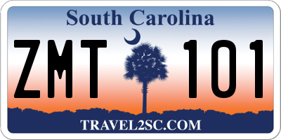 SC license plate ZMT101