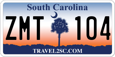 SC license plate ZMT104