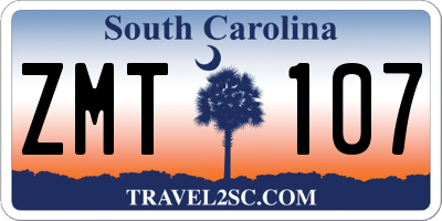 SC license plate ZMT107