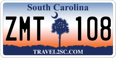 SC license plate ZMT108