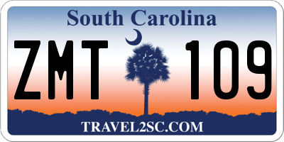 SC license plate ZMT109