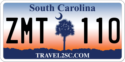 SC license plate ZMT110