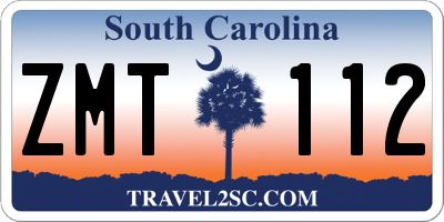 SC license plate ZMT112