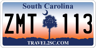 SC license plate ZMT113